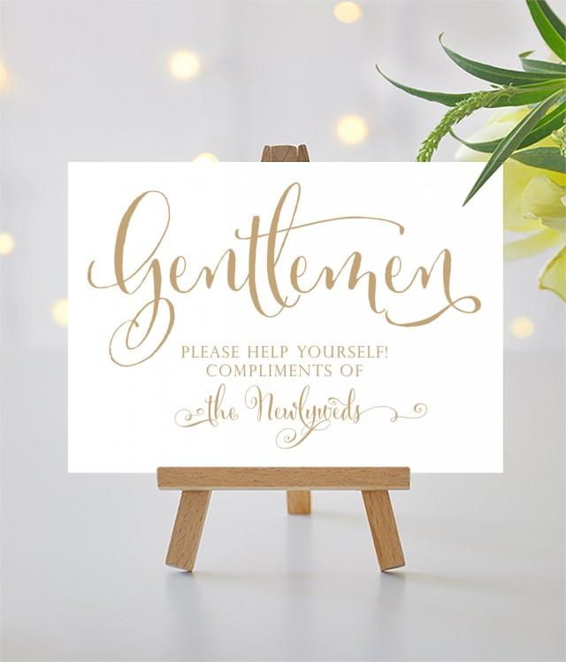 Gentlemen Wedding Bathroom Sign 5x7 Sign Printable Sign In