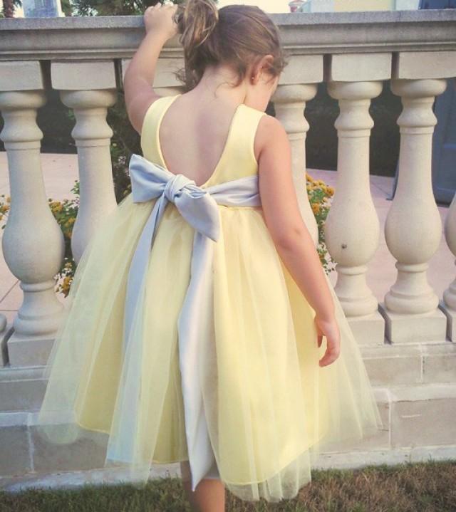 Girls lemon bridesmaid dresses Clearance
