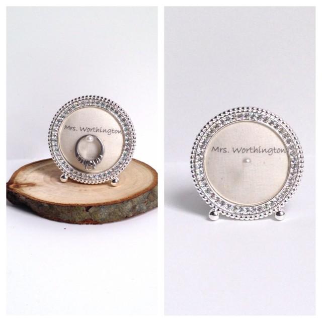 Wedding Ring Holder Petite Round Diamond Frame Engagement Ring Holder