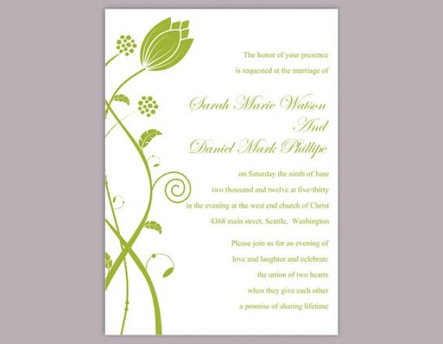 Diy Wedding Invitation Template Editable Word File Instant Download Elegant Printable Invitation Green Wedding Invitations Flower Invitation 2441410 Weddbook