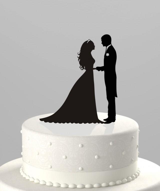 Wedding Cake Topper Silhouette Groom And Bride Acrylic Cake Topper Ct38 2441999 Weddbook