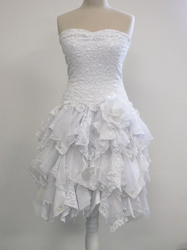 Short Wedding Dress, Strapless Dress, Bride Gown, Elopement Dress