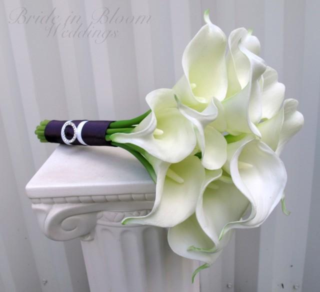 Calla Lily Wedding Bouquet White Real Touch Bridal Bouquet 2442649