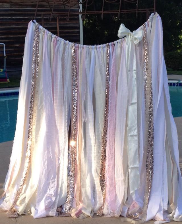 Blush And Rose Quartz Backdrop Rose Gold Sequin Garland 6 X 6