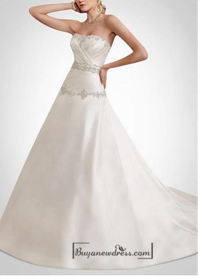 strapless a line wedding gown