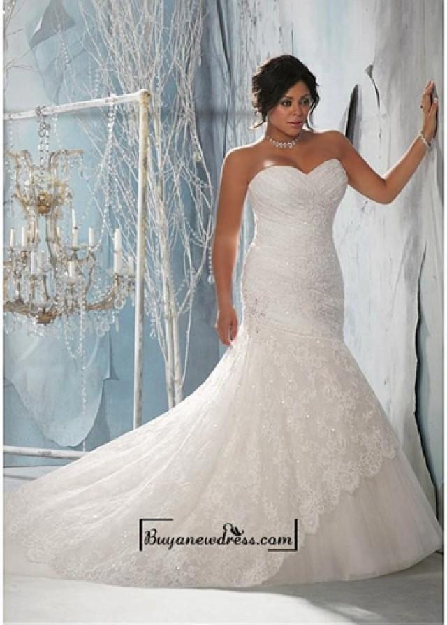 Alluring Lace Satin Sweetheart Neckline Natural Waistline Mermaid Plus Size Wedding Dress 2443247 Weddbook The bodice is shaped like the top of a heart and the classic shape effortlessly compliments the bust. weddbook