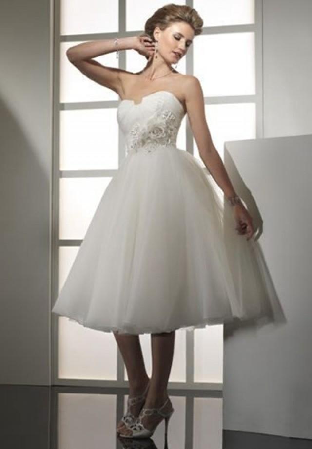 Organza And Tulle Strapless Empire Ball Gown Simple Wedding Dress