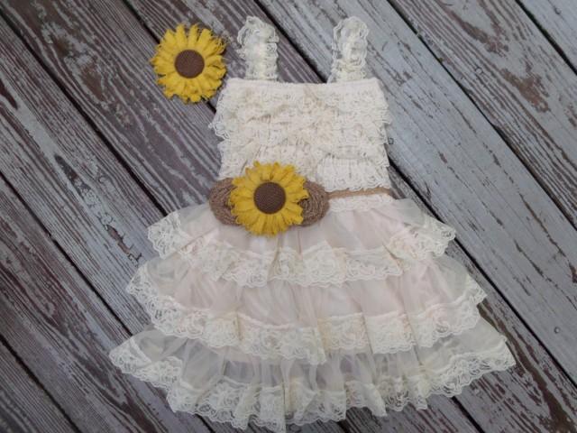 sunflower themed flower girl dresses