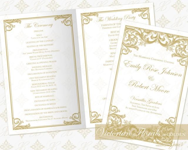 DIY Printable Wedding Ceremony Program Template #2443816 - Weddbook