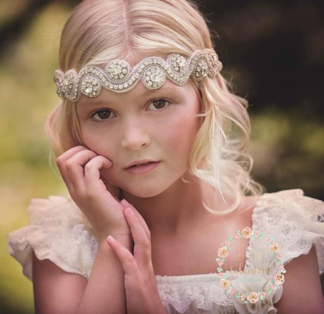 Rhinestone Halo, Bridal Halo, Flower Girl Headband, Crystal Headband