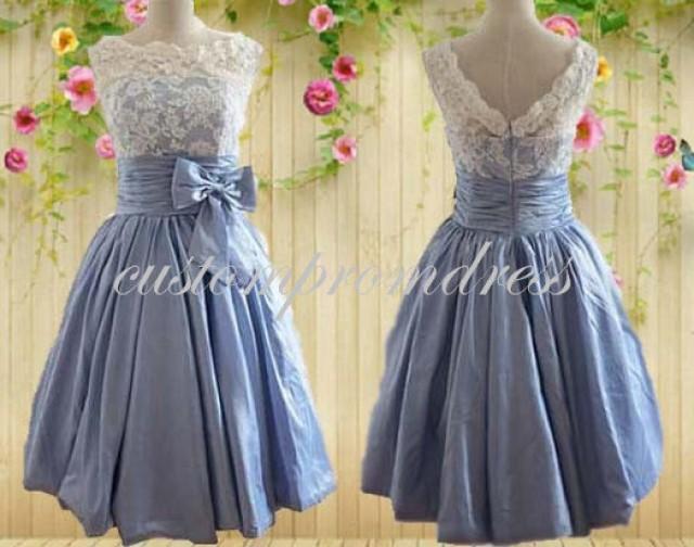 Light Blue Short Prom Dress White Ivory Lace Prom Dress Homecoming Dress Bridesmaid Dress Party Dress Custom For Buyer C1601 2444782 Weddbook