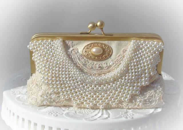 ivory wedding bag