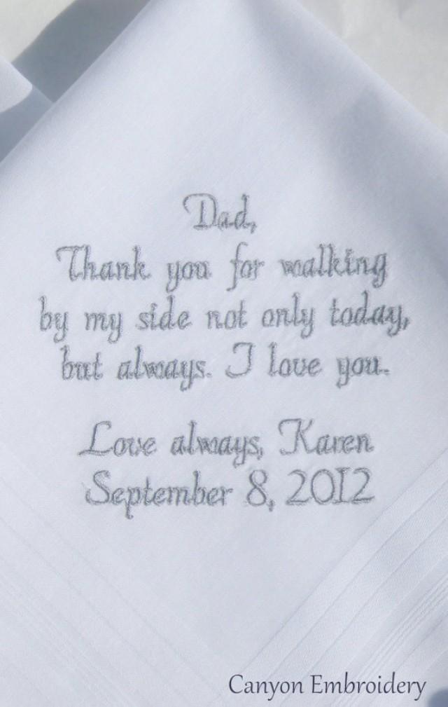 Embroidered Wedding Hankerchiefs Embroidered Personalized Hankys for your Parents of the Bride or Groom Wedding Gifts by Canyon Embroidery