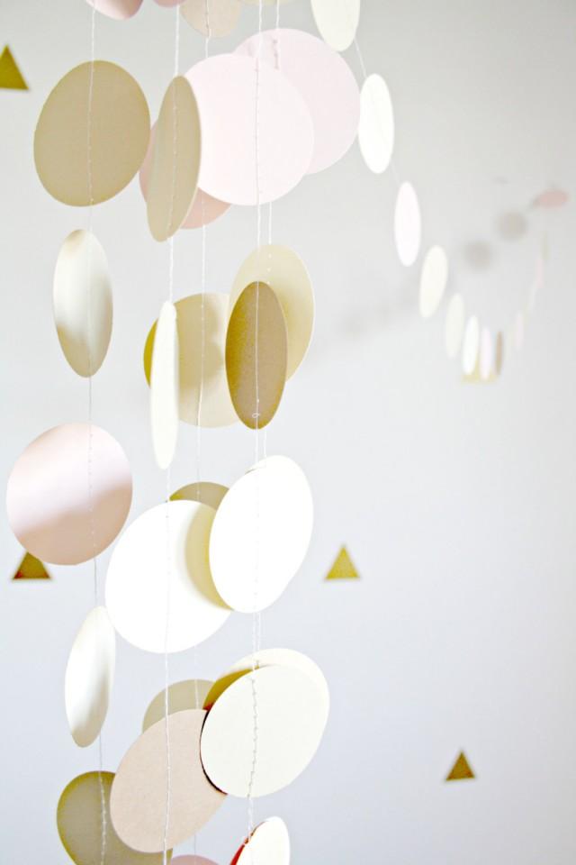 Gold Blush Pink Champagne Circle Garland Gold And Blush Wedding Decor Pink And Gold Baby Shower Shabby Chic Neutrals 2444947 Weddbook