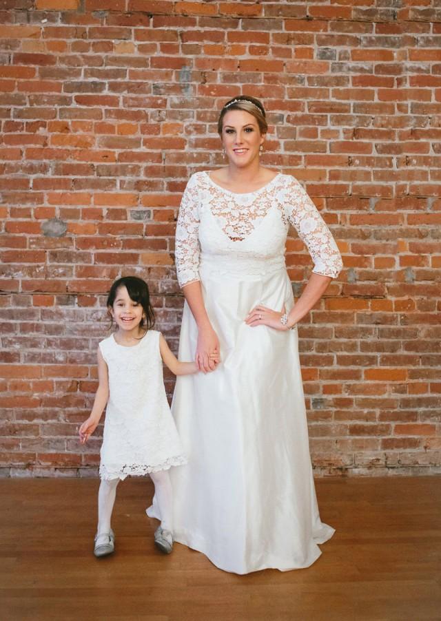 Plus Size Wedding Dress Silk, Lace And Silk Wedding Dress, Vneck