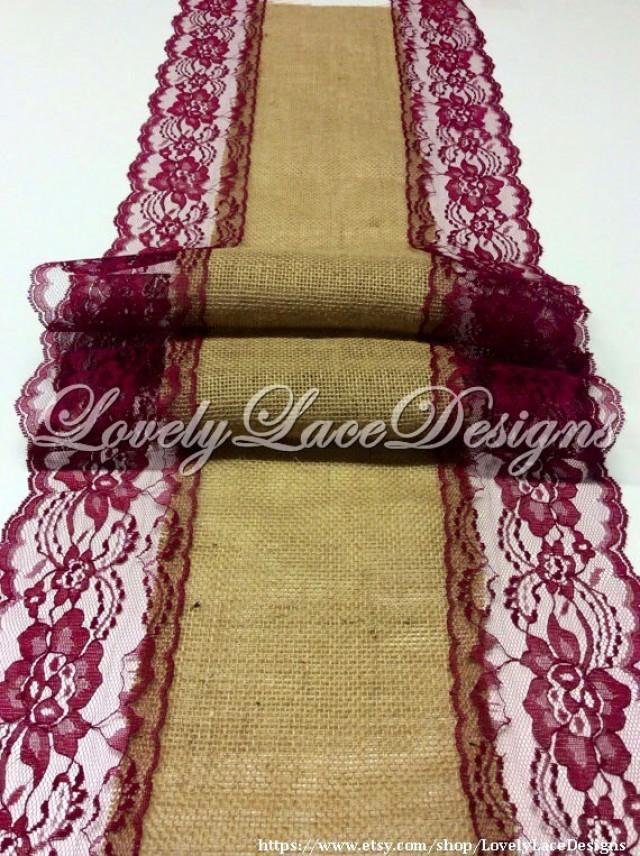 Wedding Burlaptable Runner 12ft 20ft Long X13in Wide Wine