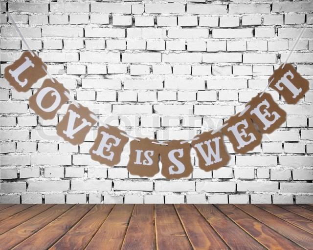 Brown Kraft Paper Love Is Sweet Wedding Garland Party Banner