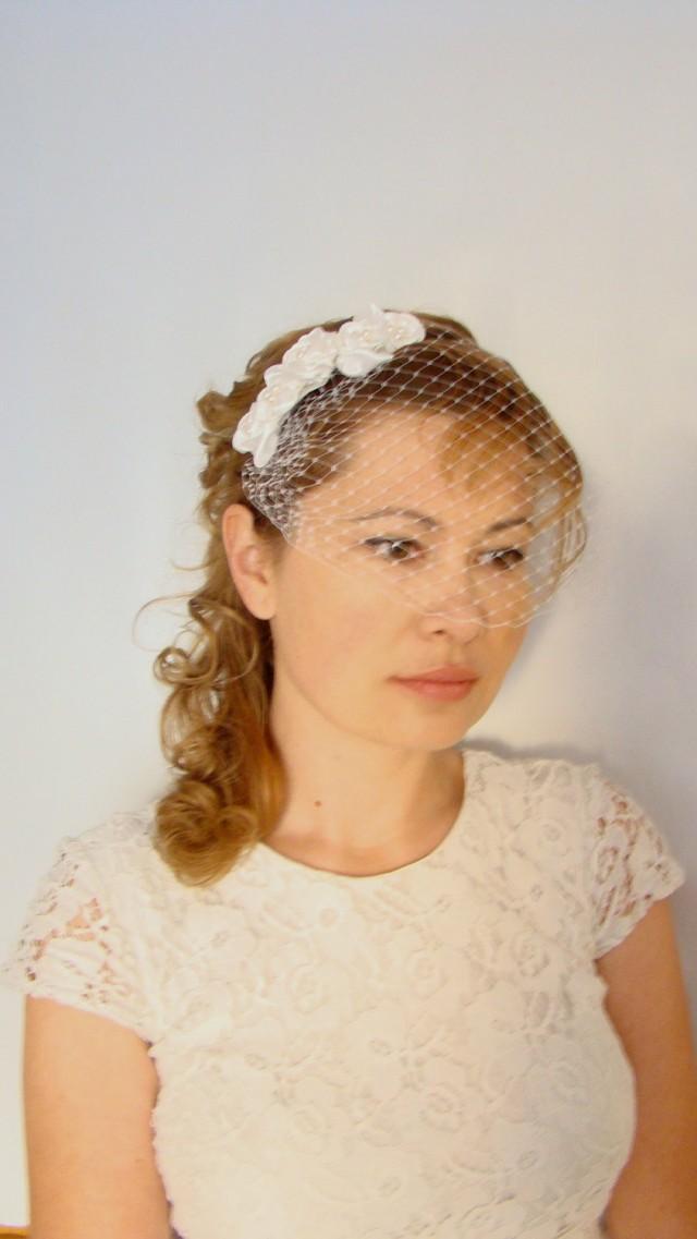Ivory Veil Ivory Birdcage Veil Headband Mini Birdcage Veil Wedding