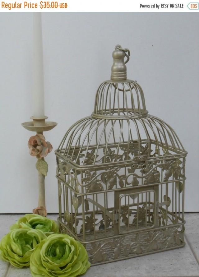 On Sale Small Gold Wedding Birdcage Card Holder Wedding Card Box