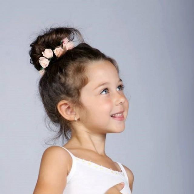 Flower Girl Pink Roses Wreath Flower Crown For Hair Bun