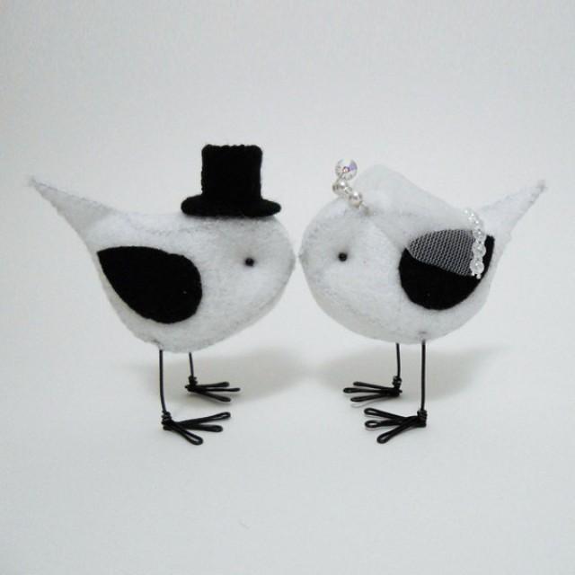 Bride And Groom Birds Bird Wedding Cake Toppers (Choice Of Colors