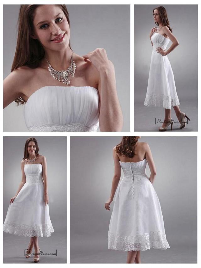 empire waist tea length wedding dress