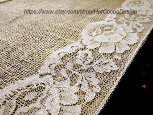 Burlap And Lace Wedding Table Runner Lace Table Runner Rustic