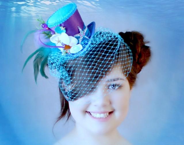 Purple Mini Top Hat, Mermaid Hat, Mini 