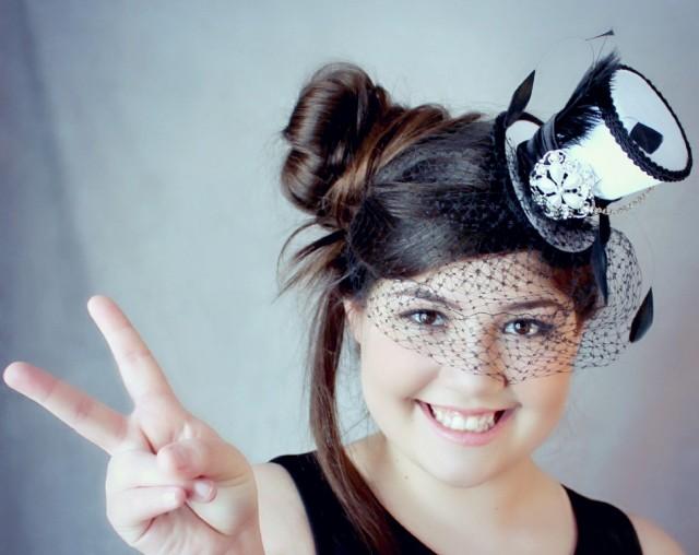 mini black top hat