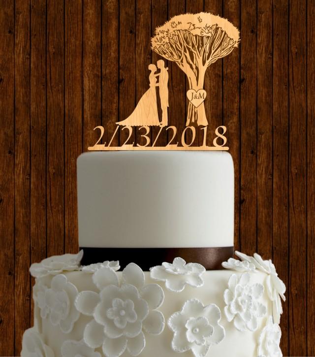 Tree Of Life Wedding Cake Topper / Wood Wedding Cake Topper / Love
