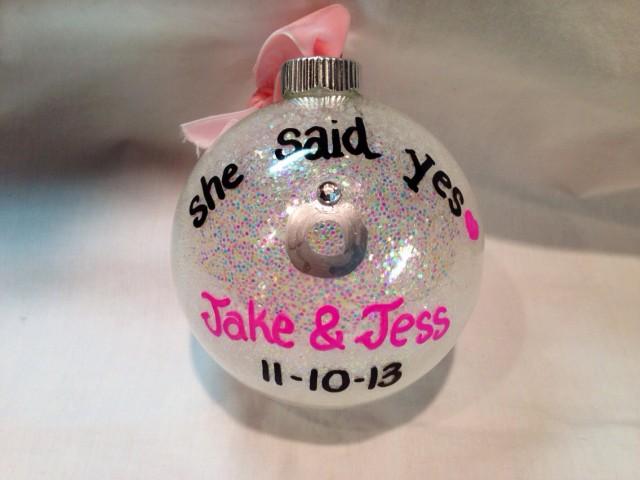 she said yes engagement ornament