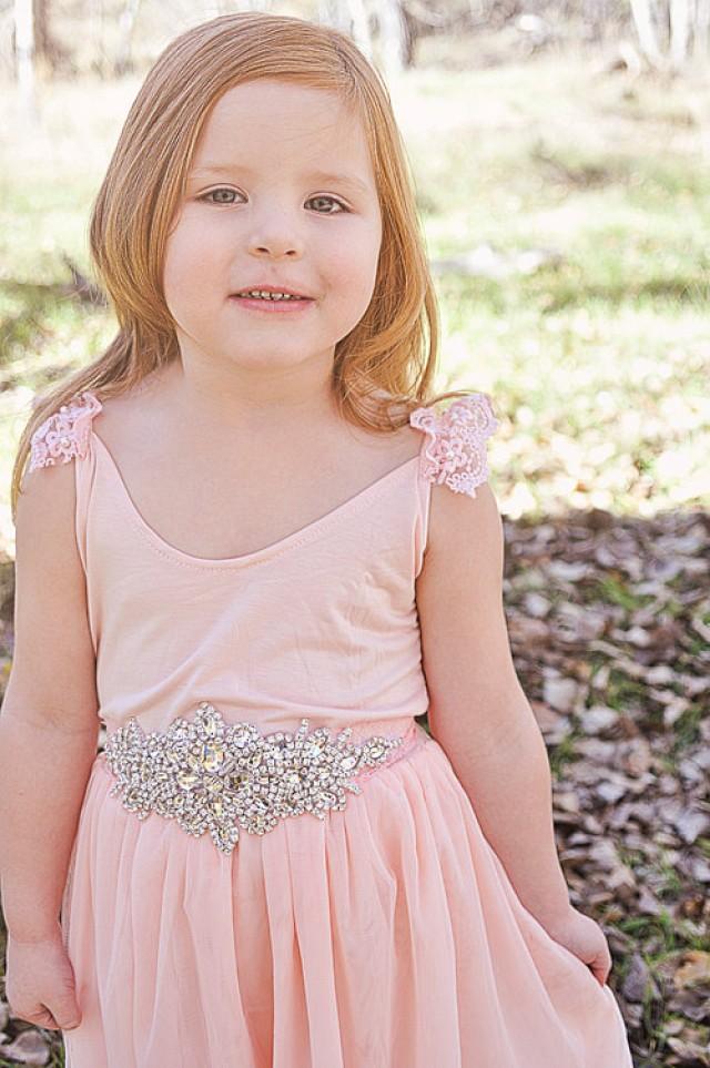 Peach Flower Girl Dress Rustic Flower Girl Dresses Country Flower Girl Dress Peach Baby