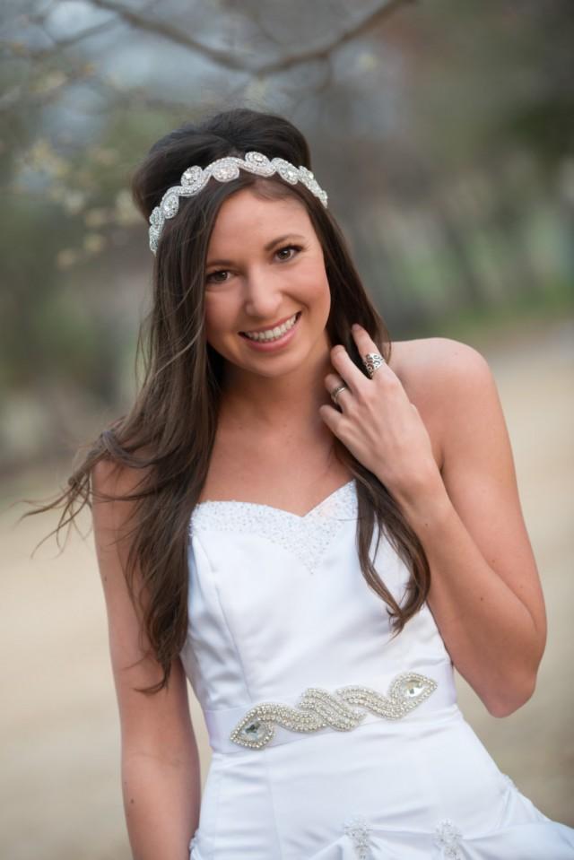 Rhinestone Party Headband, Bridal Headband, Rhinestone Halo, Crystal