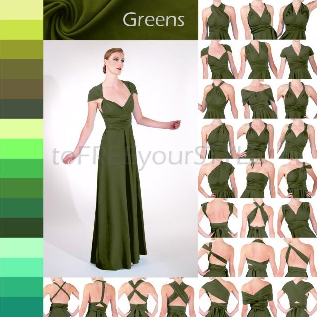 Long Convertible Dress In GREENS, A ...