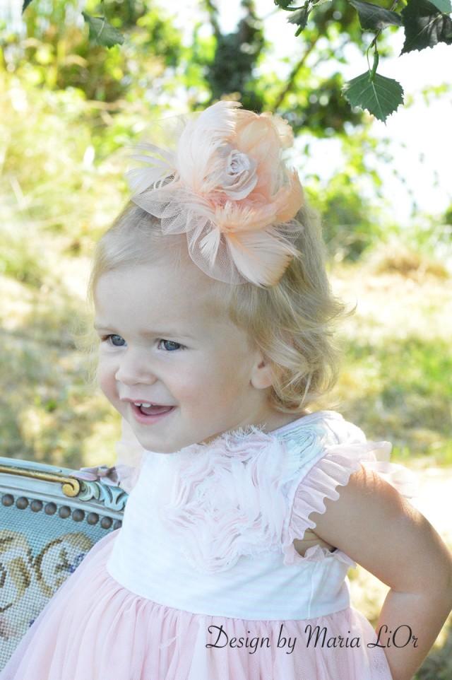 Wedding Princess Hair Accessory. Handmade Flower Girl Hair Piece