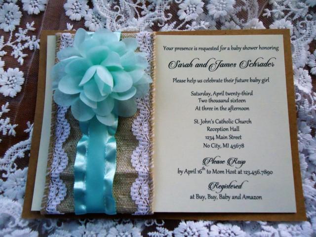 Baby Shower Invitations Premium Customized Invites Shabby Chic