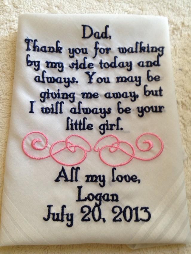 Personalized Father Of The Bride Wedding Handkerchief Gift From Bride To Her Father 2449854 Weddbook