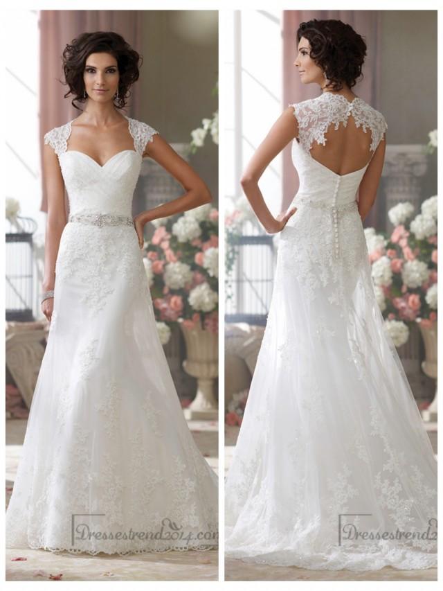 Cap Sleeves Slim A Line Sweetheart Lace Appliques Wedding Dresses 2450063 Weddbook 