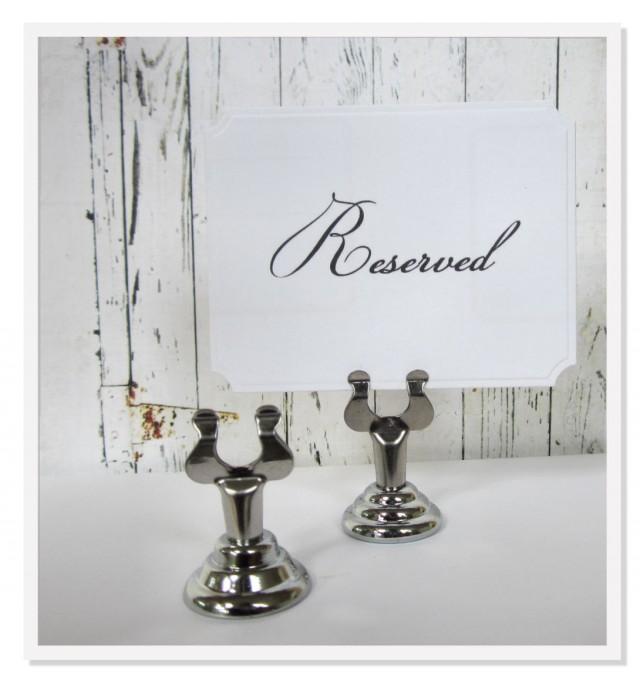 Silver Sign Holder, Wedding Table Number Holder, Card Holder,Table
