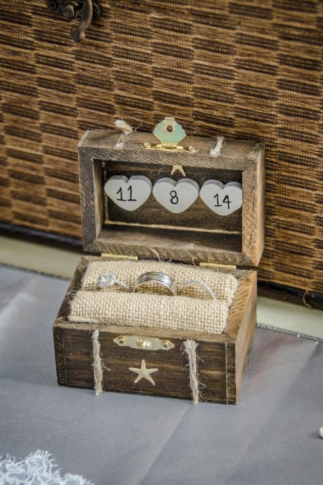 Rustic Wedding Ring Box Engagement Ring Box Beach Proposal