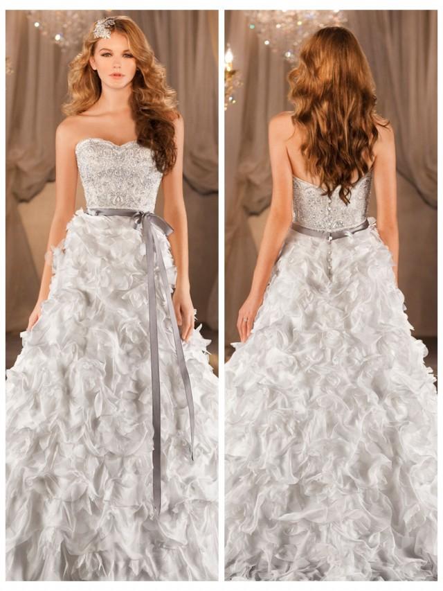 Aline Sweetheart Beading Bodice Wedding Dress With Dramatic Textural