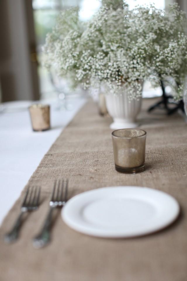 Hemmed Burlap Table Runner 12" Or 14" Wide Burlap Table Covering Rustic