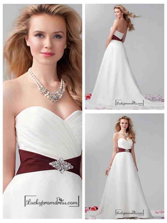 Beautiful Organza Satin And Satin A Line Sweetheart Neck Raised Waistline Wedding Dress 2450463 4714