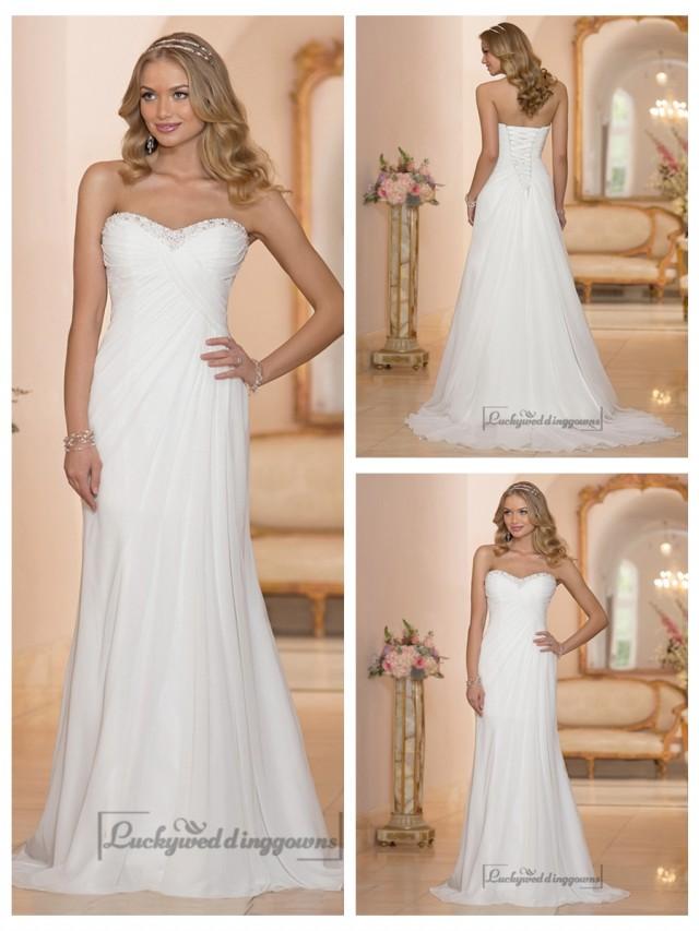 chiffon-sheath-sweetheart-criss-cross-ruched-bodice-wedding-dresses