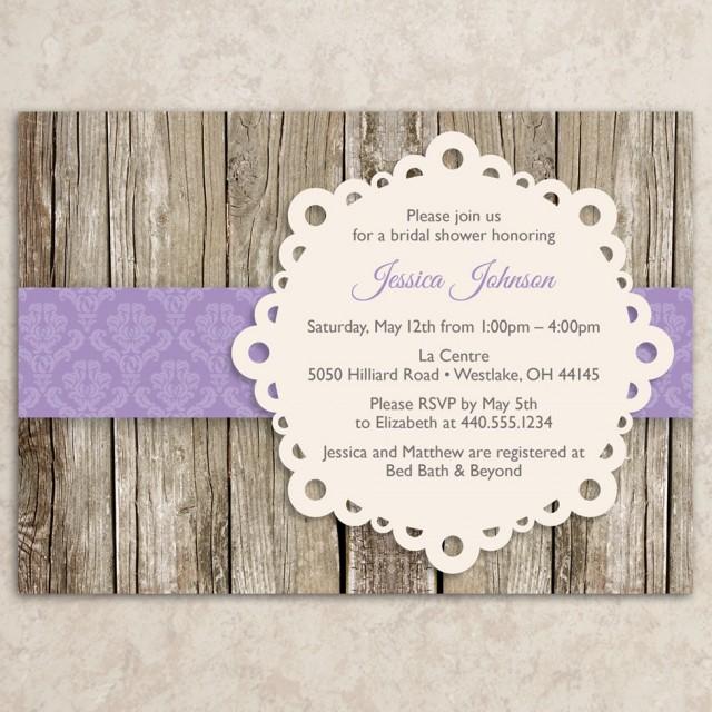 Rustic Bridal Shower Invitation Diy Printable Jpeg File Rustic Bridal Shower Invitation Diy