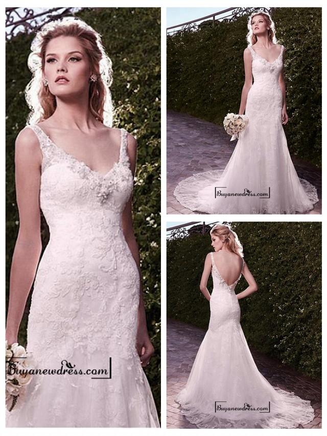 Amazing Tulle And Satin Mermaid V Neck Neckline Wedding Dress With Appliques And Beadings 2450991 6722