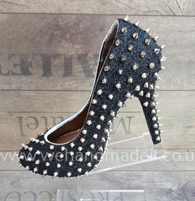 black glitter prom shoes