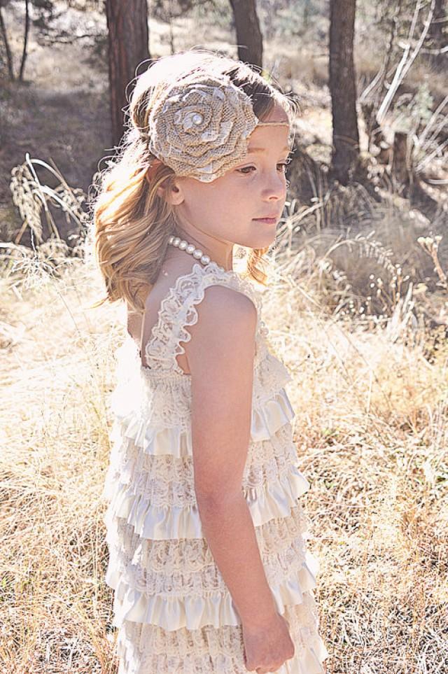 Chic Flower Girl Dress Lace PettidressChampagne Flower Girl Dress