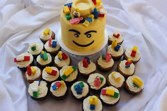 30 Lego Cupcake Toppers (24blocks & 6men) Edible Fondant Cake Topper