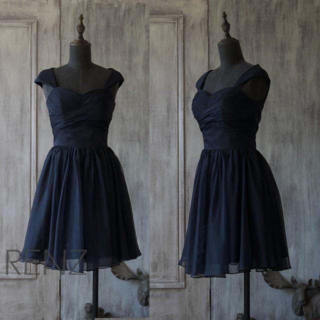 midnight blue chiffon dress